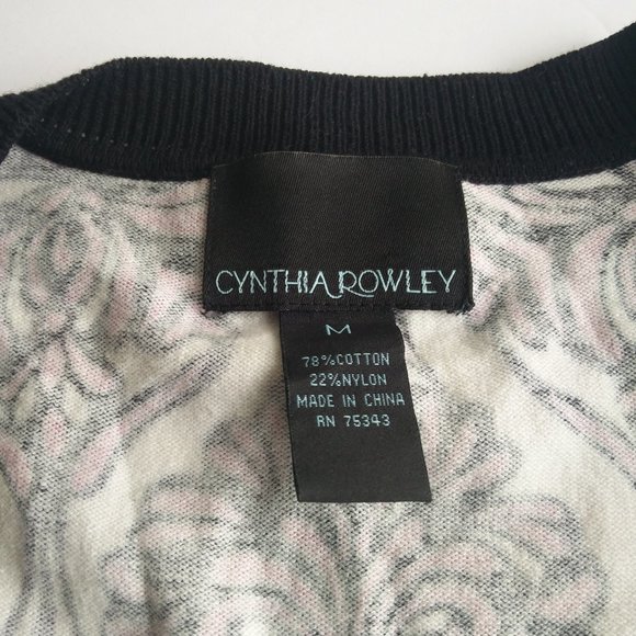 Cynthia Rowley Sweater Pink Black M - Picture 3 of 5